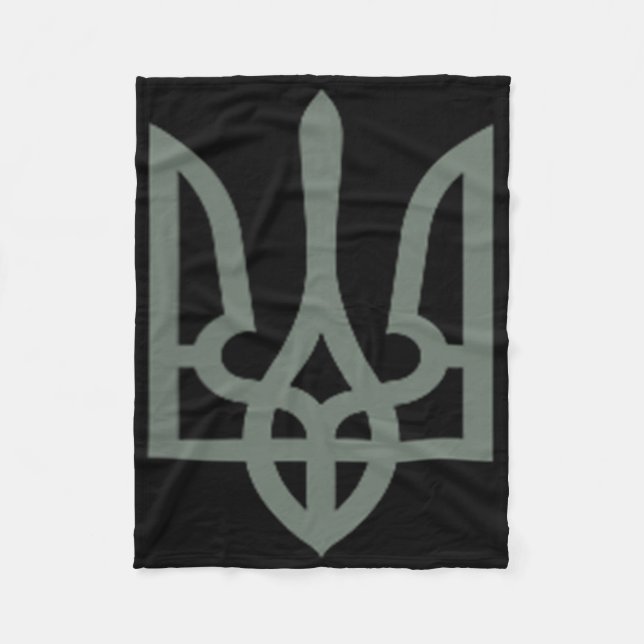 Ukrainian Trident Symbol Tryzub Emblem  Fleece Blanket (Front)