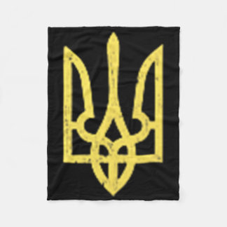 Ukrainian Trident Symbol - Ukraine Support Patriot Fleece Blanket