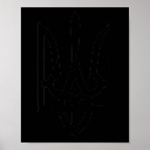 Ukrainian Trident Symbol - Ukraine Tryzub Poster