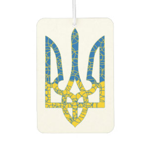 Ukrainian trident textured flag of Ukraine colours Air Freshener