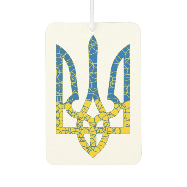 Ukrainian trident textured flag of Ukraine colours Air Freshener (Front)