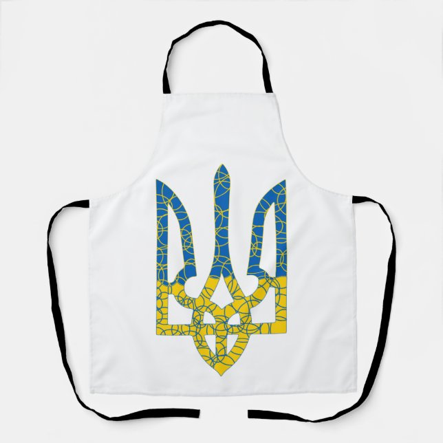 Ukrainian trident textured flag of Ukraine colours Apron (Front)