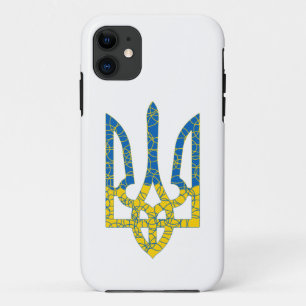 Ukrainian trident textured flag of Ukraine colours iPhone 11 Case