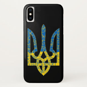 Ukrainian trident textured flag of Ukraine colours Case-Mate iPhone Case
