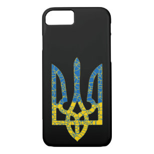 Ukrainian trident textured flag of Ukraine colours Case-Mate iPhone Case