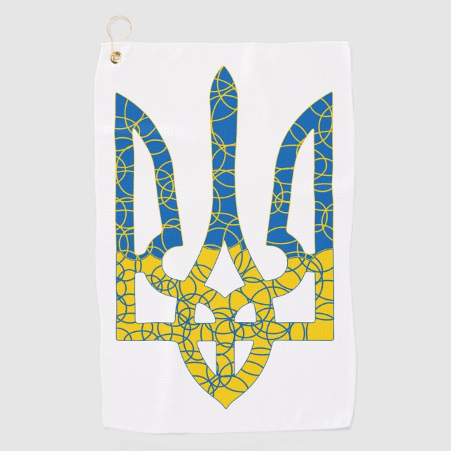Ukrainian trident textured flag of Ukraine colours Golf Towel (Front)