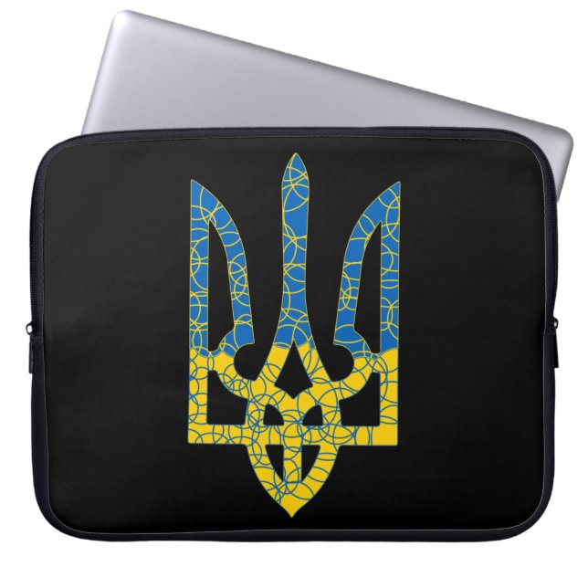Ukrainian trident textured flag of Ukraine colours Laptop Sleeve (Front)