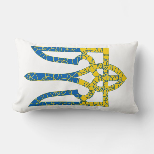 Ukrainian trident textured flag of Ukraine colours Lumbar Pillow (Front)