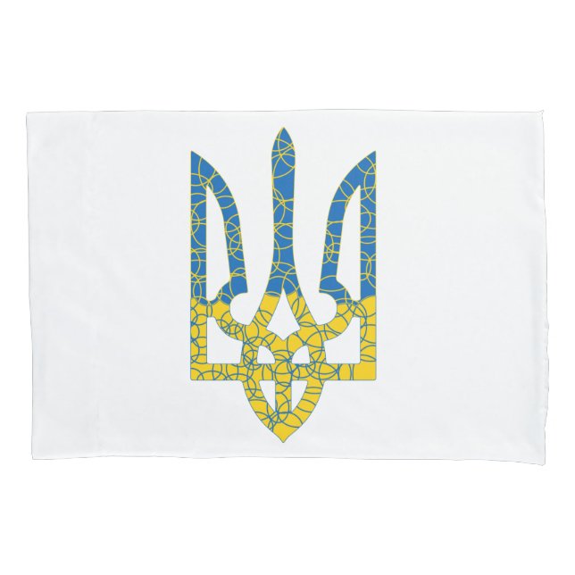 Ukrainian trident textured flag of Ukraine colours Pillowcase (Front)