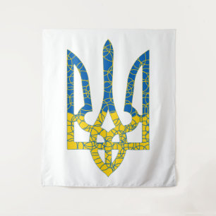 Ukrainian trident textured flag of Ukraine colours Tapestry
