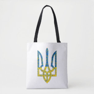 Ukrainian trident textured flag of Ukraine colours Tote Bag