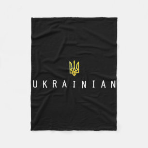 Ukrainian Tryzub Zelensky Ukraine Trident Military Fleece Blanket