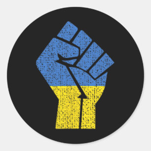 Ukrainian Ukraine Flag For Men Women Kids  Classic Round Sticker