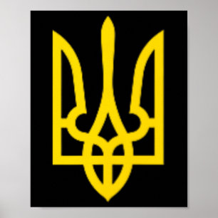 Ukrainian Ukraine Trident Zelensky Golden Trident  Poster