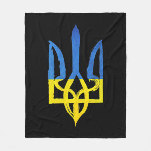 Ukrainian vintage trident the pocket heart support fleece blanket