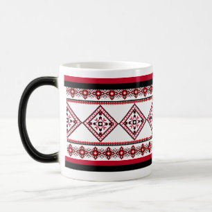 Ukrainian Vyshyvanka Embroidery Mug Red Black