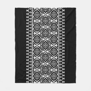Ukrainian Vyshyvanka: Ethnic Ornament Fusion Fleece Blanket