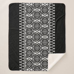 Ukrainian Vyshyvanka: Ethnic Ornament Fusion Sherpa Blanket