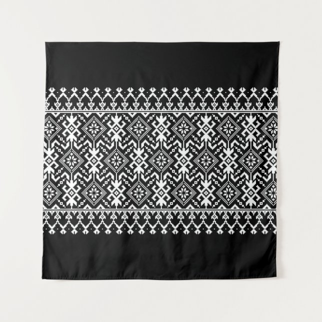 Ukrainian Vyshyvanka: Ethnic Ornament Fusion Tapestry (Front)