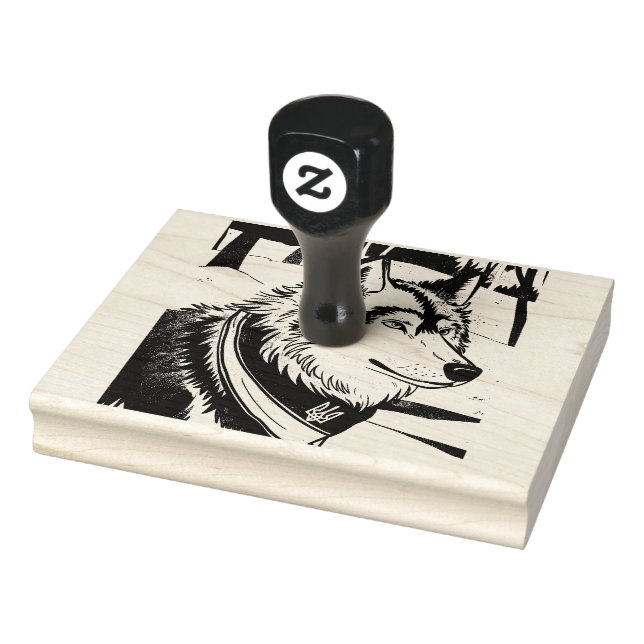 Ukrainian Wolf Symbol, Strong, Proud Ukraine Art  Rubber Stamp (Stamp)