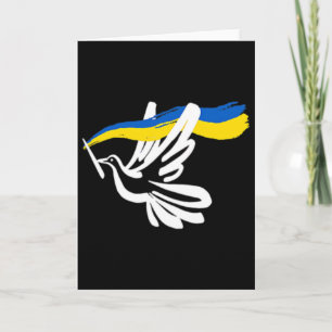 Ukrainian Yellow Blue Flag With White Dove Support Card