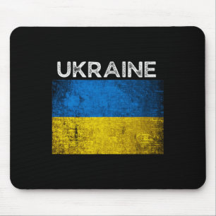 Ukrainian Yellow Blue Flag With Word Ukraine Distr Mouse Pad