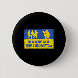 Ukrainians Wear Their Suits Stand With Ukraine Sol 2 Inch Round Button
