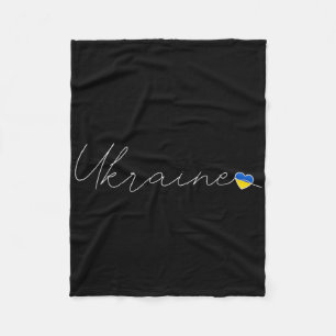 Ukrajina Simple Love Ukrainian Flag Heart On Ukrai Fleece Blanket