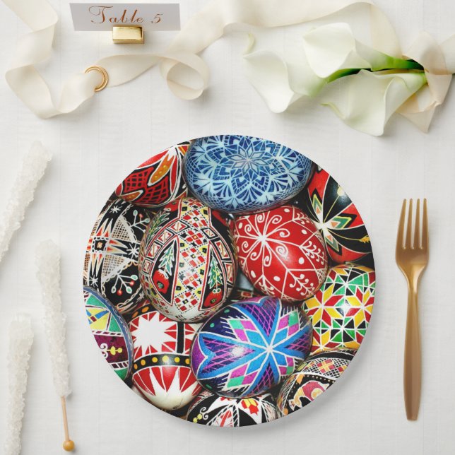 Ukranian Easter Eggs Paper Plate (Wedding)
