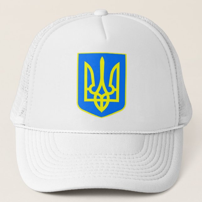 Ukranian Flag Hat / Ukraine Crest Cap (Front)