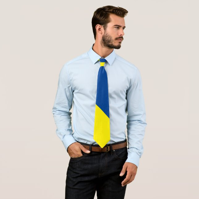 Ukranian Flag Neck Tie (In Situ)