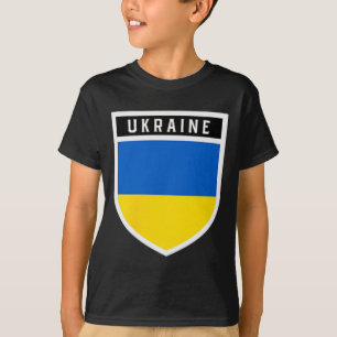 Ukranian Flag Shield Clic Pocket Dge Style T-Shirt