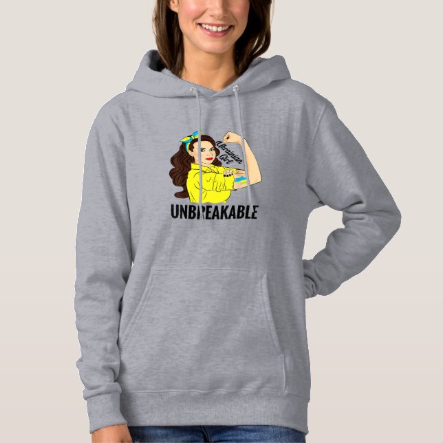 UKRANIAN GIRL SUPPORT FOR UKRAINE HOODIE (Front)