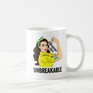 UKRANIAN GIRL UNBREAKABLE BLUE YELLOW COFFEE MUG