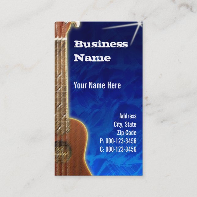 ukulele.blue ~ carte de visite (Devant)