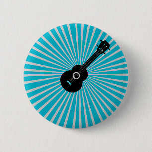 Ukulele Button Badge Blue