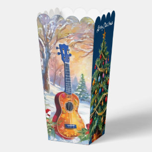 Ukulele Christmas Tree Popcorn Favor Box