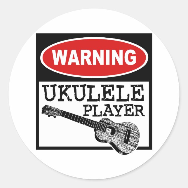 Ukulele Classic Round Sticker (Front)