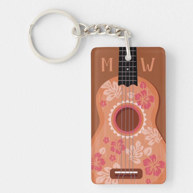 Ukulele custom monogram key chain (Front)