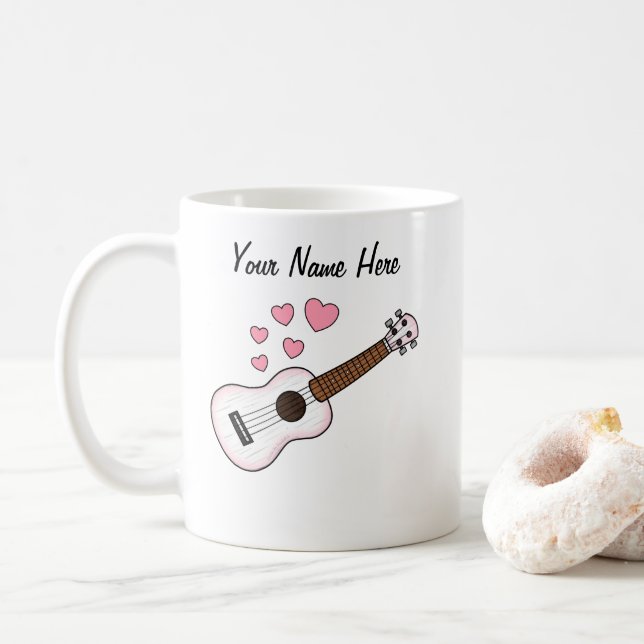 Ukulele Custom Wedding Mug Uke Player (With Donut)