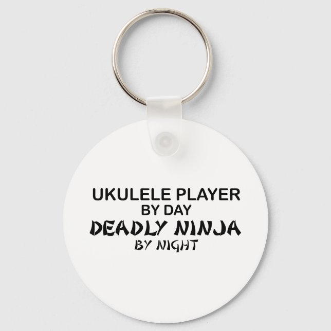 Ukulele Deadly Ninja by Night Keychain (Front)