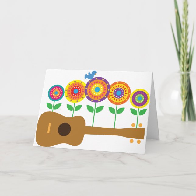 Ukulele Flowers Card (Front)