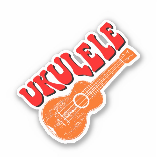 Ukulele Groovy Text Art (Front)