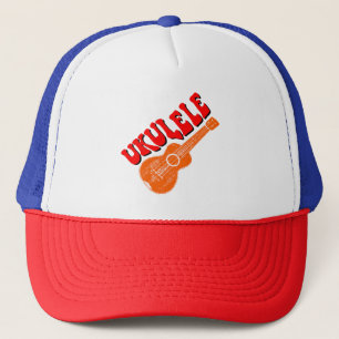 Ukulele Groovy Text Art Trucker Hat