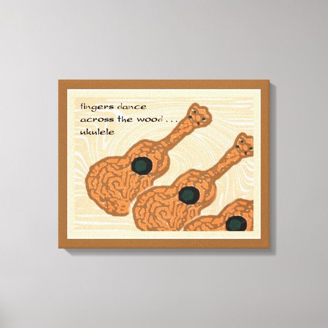Ukulele Haiku Art Toile Enveloppée (Recto)