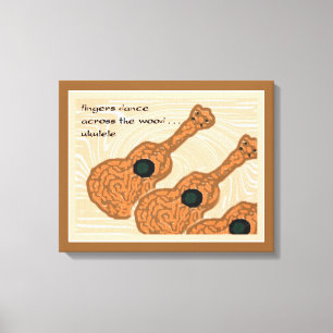 Ukulele Haiku Art Wrapped Canvas