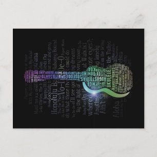 Ukulele Histoire Word Cloud Cartes postales