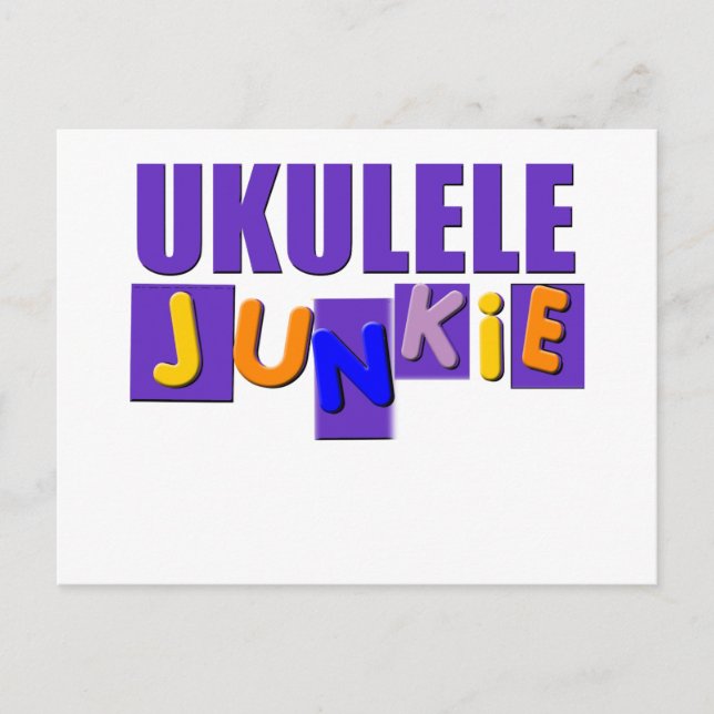 Ukulele Junkie Postcard (Front)