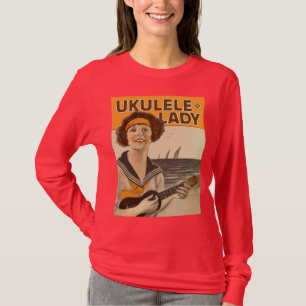 Ukulele Lady #2 Ladies dark long sleeve T-Shirt