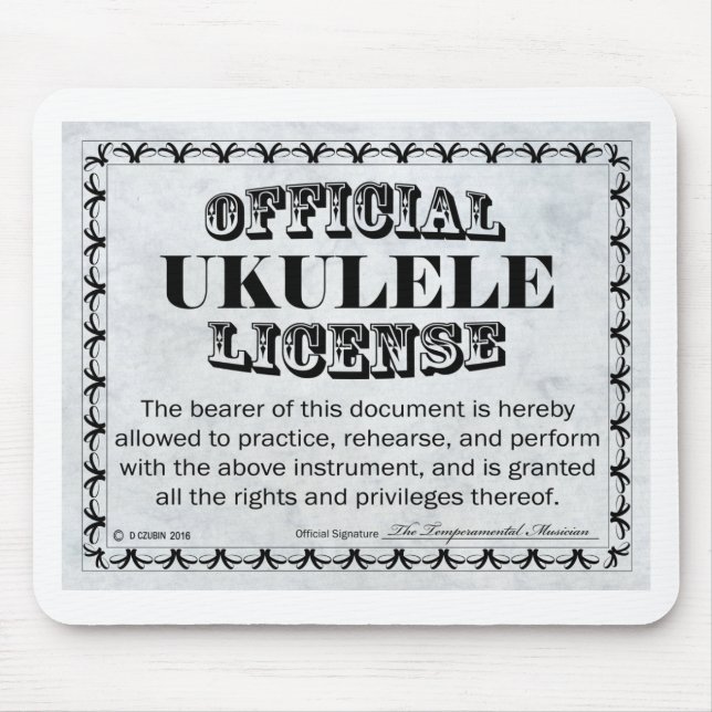 Ukulele License Mouse Pad (Front)